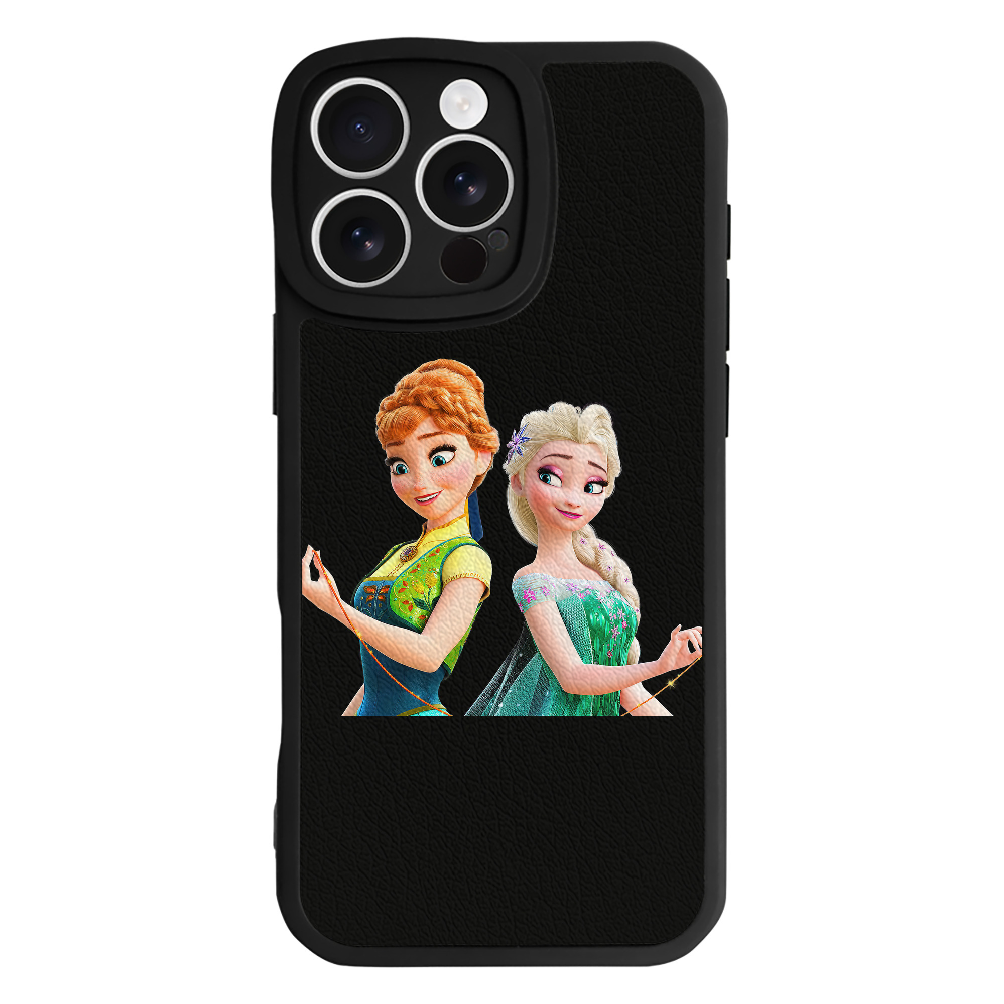 （画像用） アナと雪の女王 アンナ エルサ Frozen Anna Elsa 【iPhone 16シリーズ対応】シリコンスマホケース（レザー調） 材質：シリコン